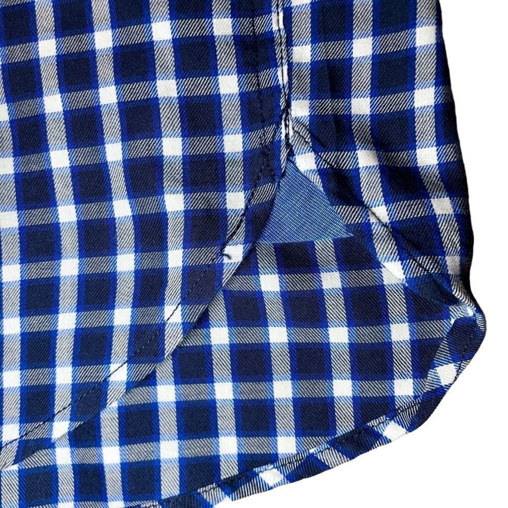 Chaps by Ralph Lauren Easy Care Twill Plaid Shirt in Blue/White Men’s 2XLT - Picture 4 of 9